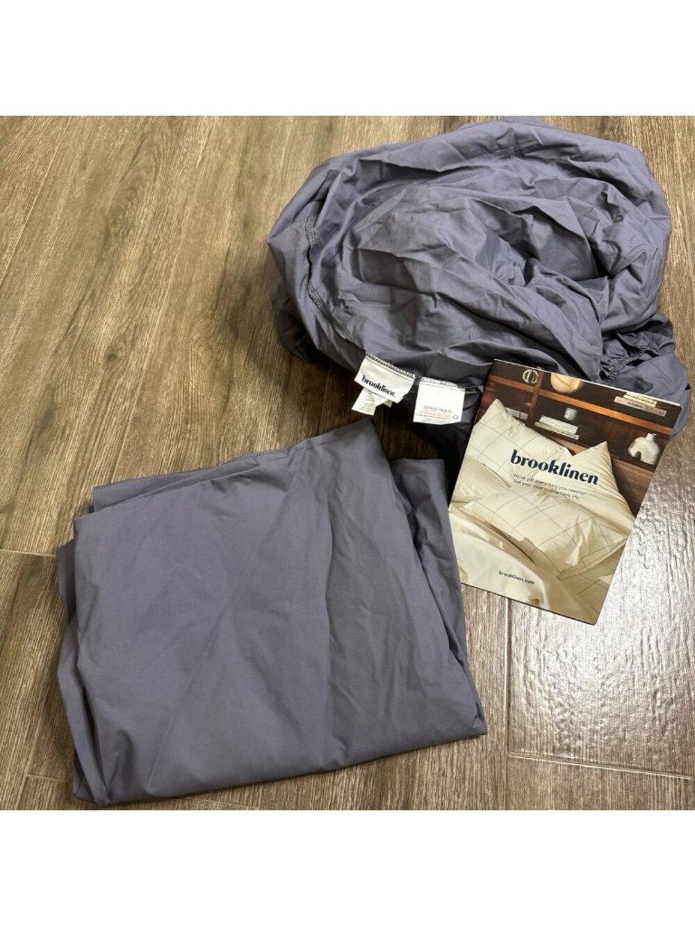 NEW Brooklinen Classic core flat and fitted sheets set full size Graphite Grey